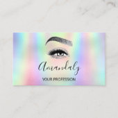 Nail Artist Lash Friseur Logo Hologramm Blau Bezoe Visitekaartje (Voorkant)