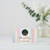 Nail Artist Lash Hairdresser Logo Holograaf Visitekaartje (Staand voorkant)