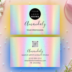 Nail Artist Lash Kapper Logo QR Holografie Visitekaartje