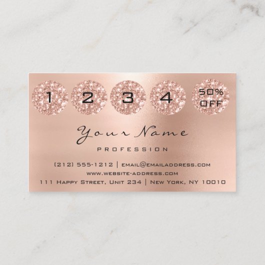 Nail Artist Loyalty Kaart manucure de roos fidelit Visitekaartje (Achterkant)