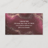 Nail Artist Luxury Burgundy Agate Gold Monogram Visitekaartje (Achterkant)
