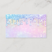 Nail Artist Makeup Roze Holograaf Diamond Drip Visitekaartje (Achterkant)