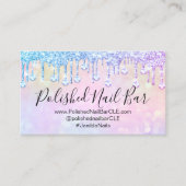 Nail Artist Makeup Roze Holograaf Diamond Drip Visitekaartje (Voorkant)
