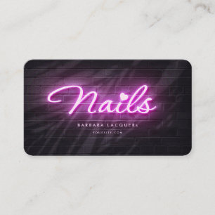 Nail Artist Manicure Beauty Salon Neon Roze Paarse Visitekaartje