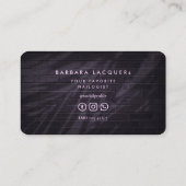 Nail Artist Manicure Beauty Salon Neon Roze Paarse Visitekaartje (Achterkant)