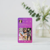 Nail Artist Manicure Paarse Roze Modern Instagram Visitekaartje (Staand voorkant)