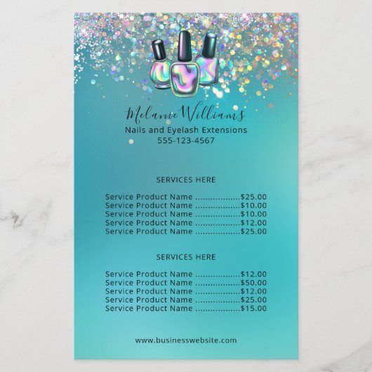 Nail Artist Manicure Sparkle Business Flyer (Voorkant)