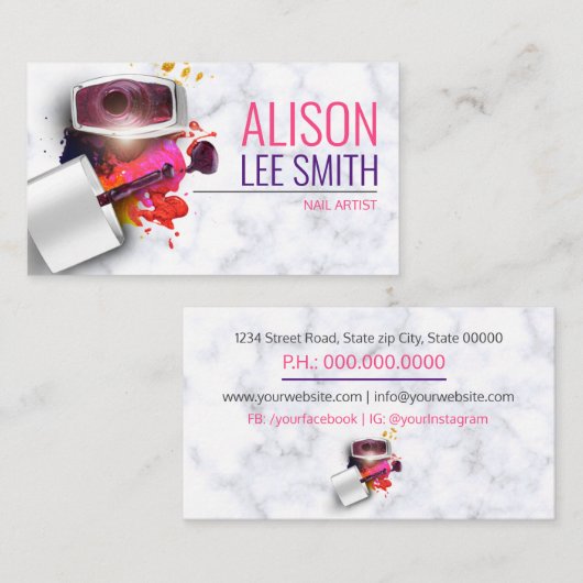 Nail Artist / Manicure Visitekaartje (Voorkant / Achterkant)