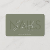 Nail Artist Manicurist Nail Tech Sage Modern Visitekaartje (Voorkant)