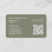 Nail Artist Manicurist Nail Tech Sage Modern Visitekaartje (Achterkant)