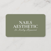 Nail Artist Minimal Nail Tech Manicurist Sage Visitekaartje (Voorkant)