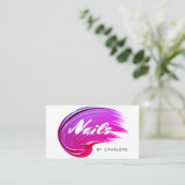 Nail Artist Moderne Typografie Pools Visitekaartje (Staand voorkant)