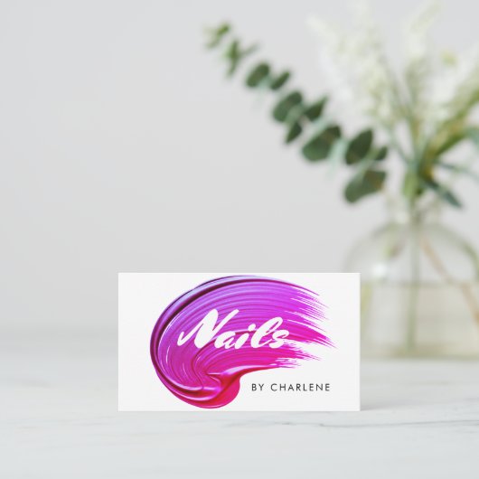 Nail Artist Moderne Typografie Pools Visitekaartje (Staand voorkant)