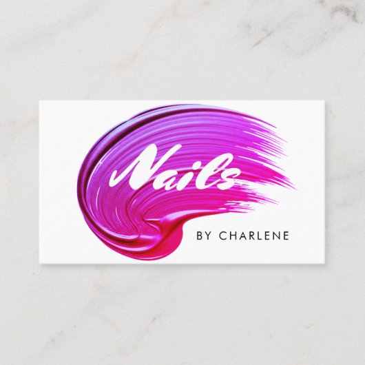 Nail Artist Moderne Typografie Pools Visitekaartje (Voorkant)