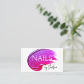 Nail Artist Moderne Typografie Roze Pools Visitekaartje (Staand voorkant)