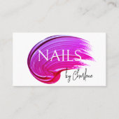 Nail Artist Moderne Typografie Roze Pools Visitekaartje (Voorkant)