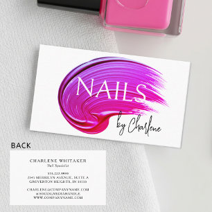 Nail Artist Moderne Typografie Roze Pools Visitekaartje