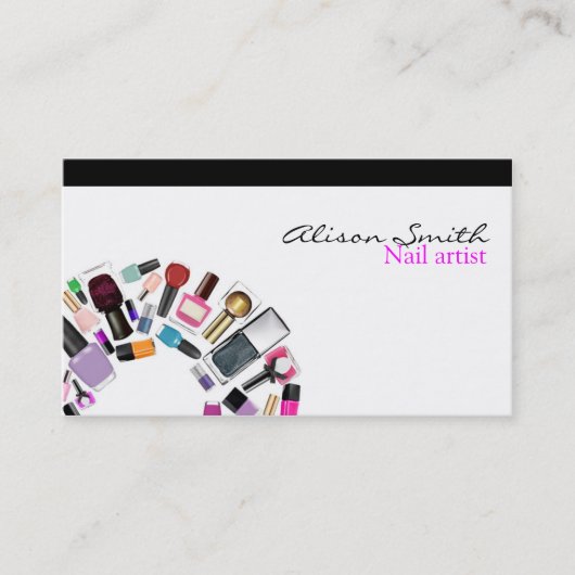 Nail Artist / Nail Polish circle Visitekaartje (Voorkant)