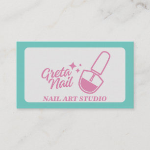 Nail Artist Nail polish flesje roze en blauwgroen  Visitekaartje