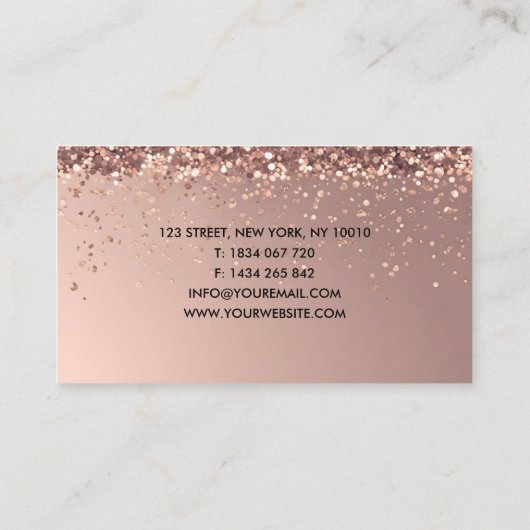Nail Artist Nails Rose Glitter Confetti Visitekaartje (Achterkant)