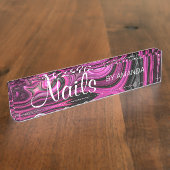 Nail Artist Pedicure NailArt Paars gepersonaliseer Naambordje (Zijkant)