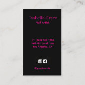 Nail Artist Photo Business Card Visitekaartje (Achterkant)