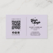 Nail Artist Photo Collage Qr Code Logo Lavender Visitekaartje (Achterkant)