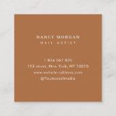 Nail Artist Photo Collage Terracotta Business Card Vierkante Visitekaartje (Achterkant)