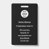  Nail Artist Photo Logo Black White Name Badge (Back)