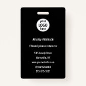  Nail Artist Photo Logo Black White Name Badge (Achterkant)