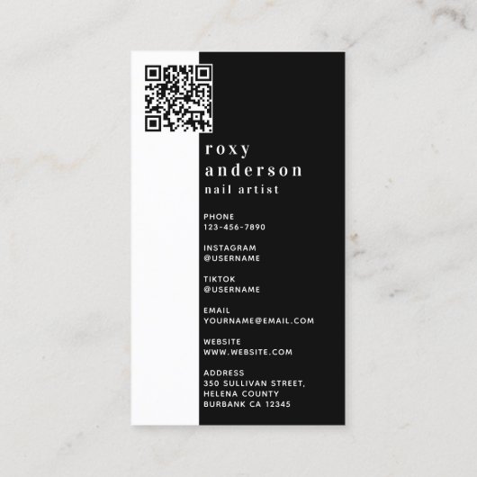 Nail Artist Photo QR Code Visitekaartje (Achterkant)