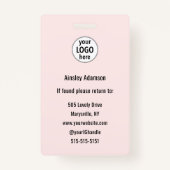 Nail Artist Pink Photo Logo Name Badge (Achterkant)