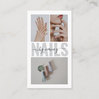 Nail Artist Qr Code Social Media 3 Photo Collage Visitekaartje
