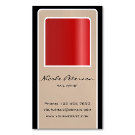 Nail Artist - rode nagelkaart Visitekaartje Magneet