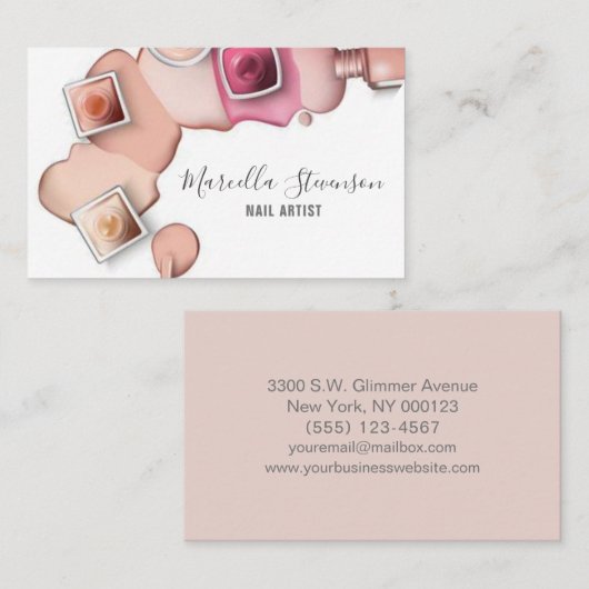 Nail Artist Salon Poolse Moderne Visitekaartje (Voorkant / Achterkant)