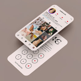 Nail Artist Salon Roze Instagram Loyalty Kaart Visitekaartje