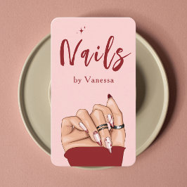 Nail Artist Salon Roze QR Code Chic Visitekaartje