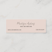 Nail Artist Salon Roze Typografie Mini Visitekaartje (Achterkant)