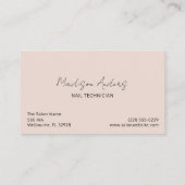 Nail Artist Salon Roze Typografie Visitekaartje (Achterkant)