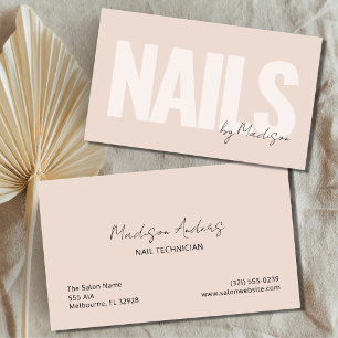Nail Artist Salon Roze Typografie Visitekaartje