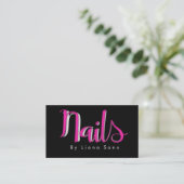 Nail Artist Script en Photo Salon Pink Visitekaartje (Staand voorkant)