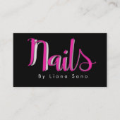 Nail Artist Script en Photo Salon Pink Visitekaartje (Voorkant)