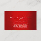 Nail Artist Studio Red Manicure Pedicure Modern Visitekaartje (Achterkant)