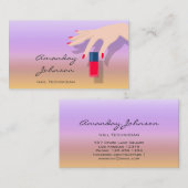 Nail Artist Studio Red Manicure Pedicure Paars Visitekaartje (Voorkant / Achterkant)