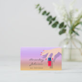 Nail Artist Studio Red Manicure Pedicure Paars Visitekaartje (Staand voorkant)