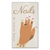 Nail Artist Tattoo Hand Illustration Magnetisch Visitekaartje (Voorkant Verticaal)