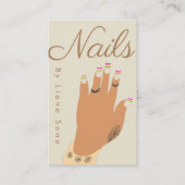 Nail Artist Tattoo Hand Illustration Visitekaartje (Voorkant)