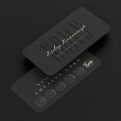Nail Artist Technician Punch Black Loyalty Kaart Visitekaartje
