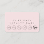 Nail Artist Technician Punch Pink Loyalty Kaart Visitekaartje (Achterkant)