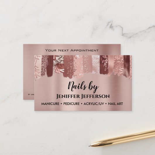 NAIL ARTIST-Visitekaartje Afsprakenkaartje (Voorkant / Achterkant in situ)